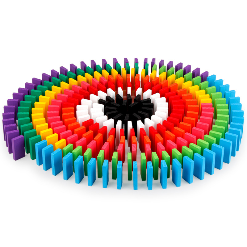 Renkli Ahşap Domino Blok Seti